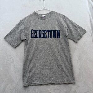 Vintage Georgetown T Shirt Mens L Gray Rayon Blend University Single Stitch 90s